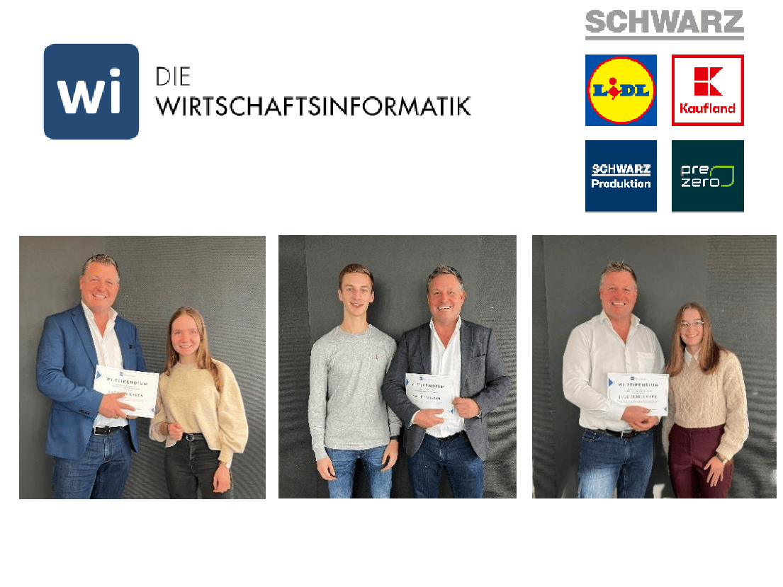 Handover of three IS Scholarships funded by Schwarz IT