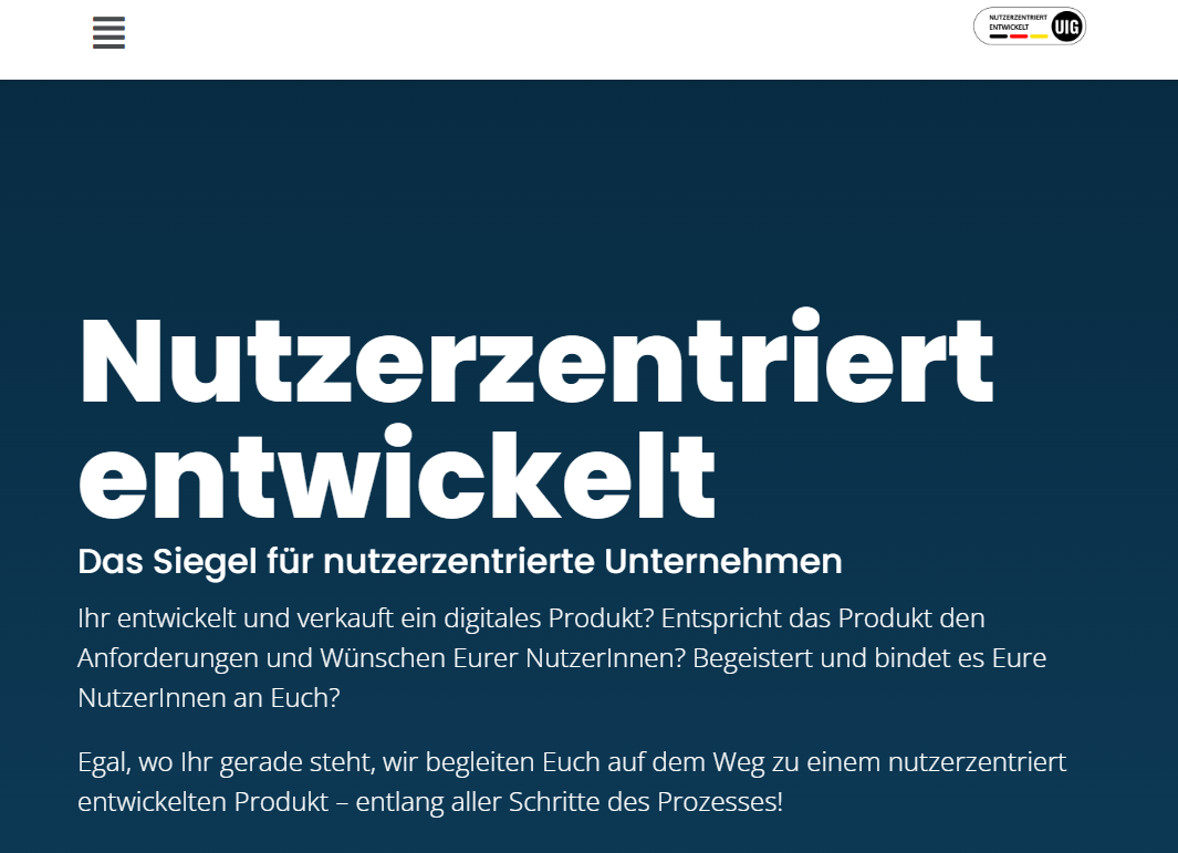Website Launch: The UIG e.V. seal “Nutzerzentriert entwickelt”